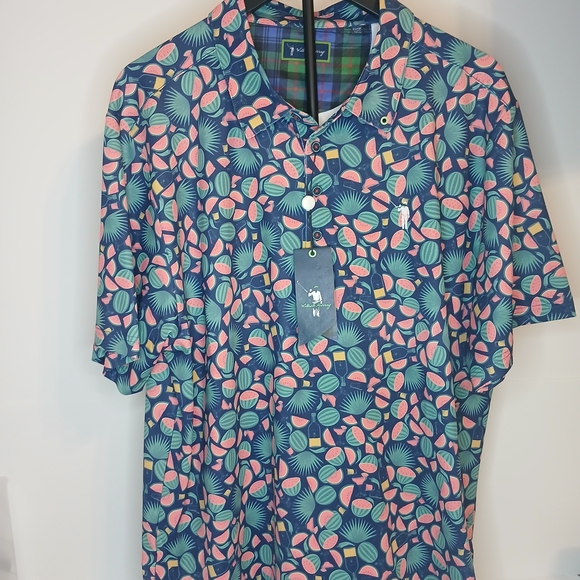 William Murray Golf Other - William Murray Golf Vibrant Blue and Pink Polo